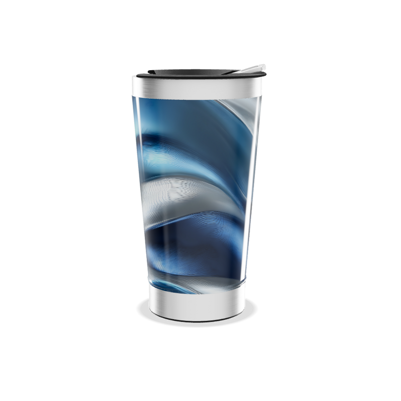 Copo Térmico - Espiral Azul e Prata