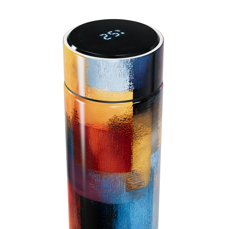 Garrafa Térmica Touch - Estampa Colorida Abstrata