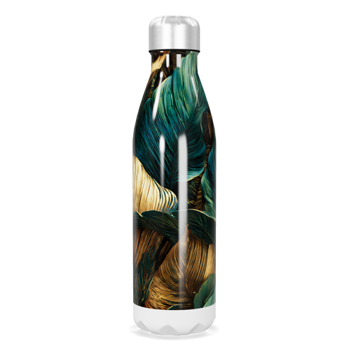 Garrafa Inox - Estampa Folhas Coloridas