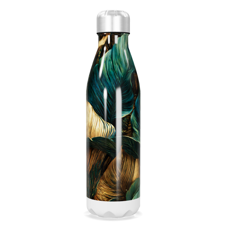 Garrafa Inox - Estampa Folhas Coloridas