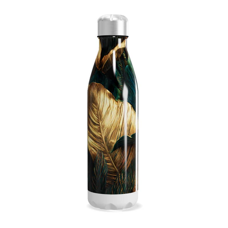 Garrafa Inox - Estampa Folhas Coloridas