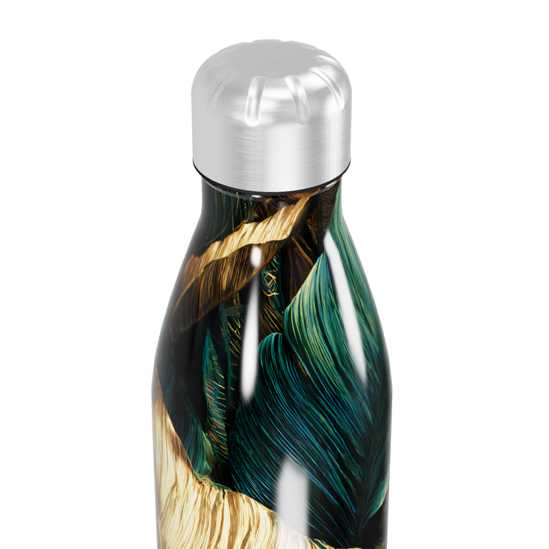 Garrafa Inox - Estampa Folhas Coloridas