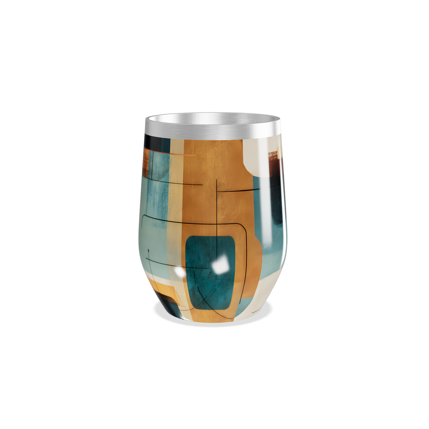 Copo Térmico Slim - Estampa Geométrica Colorida