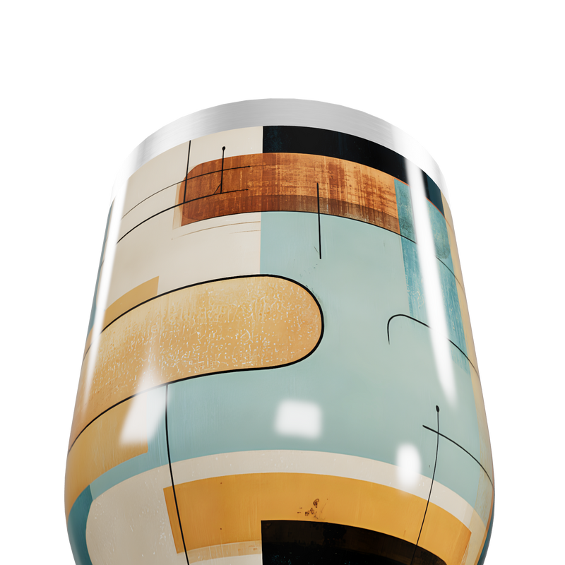 Copo Térmico Slim - Estampa Geométrica Colorida