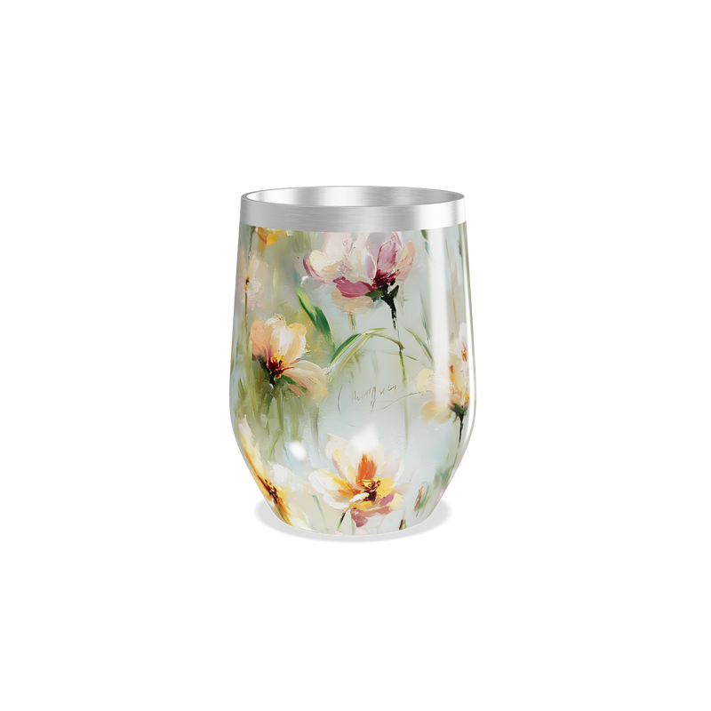 Copo Térmico Slim - Floral Aquarela Inox