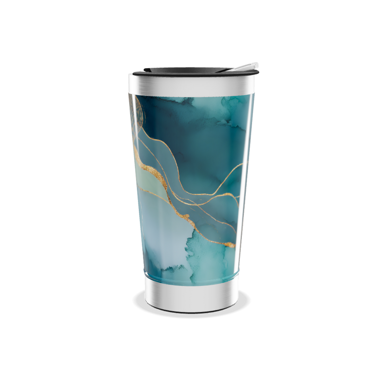 Copo Térmico - Azul Abstrato Aço Inox