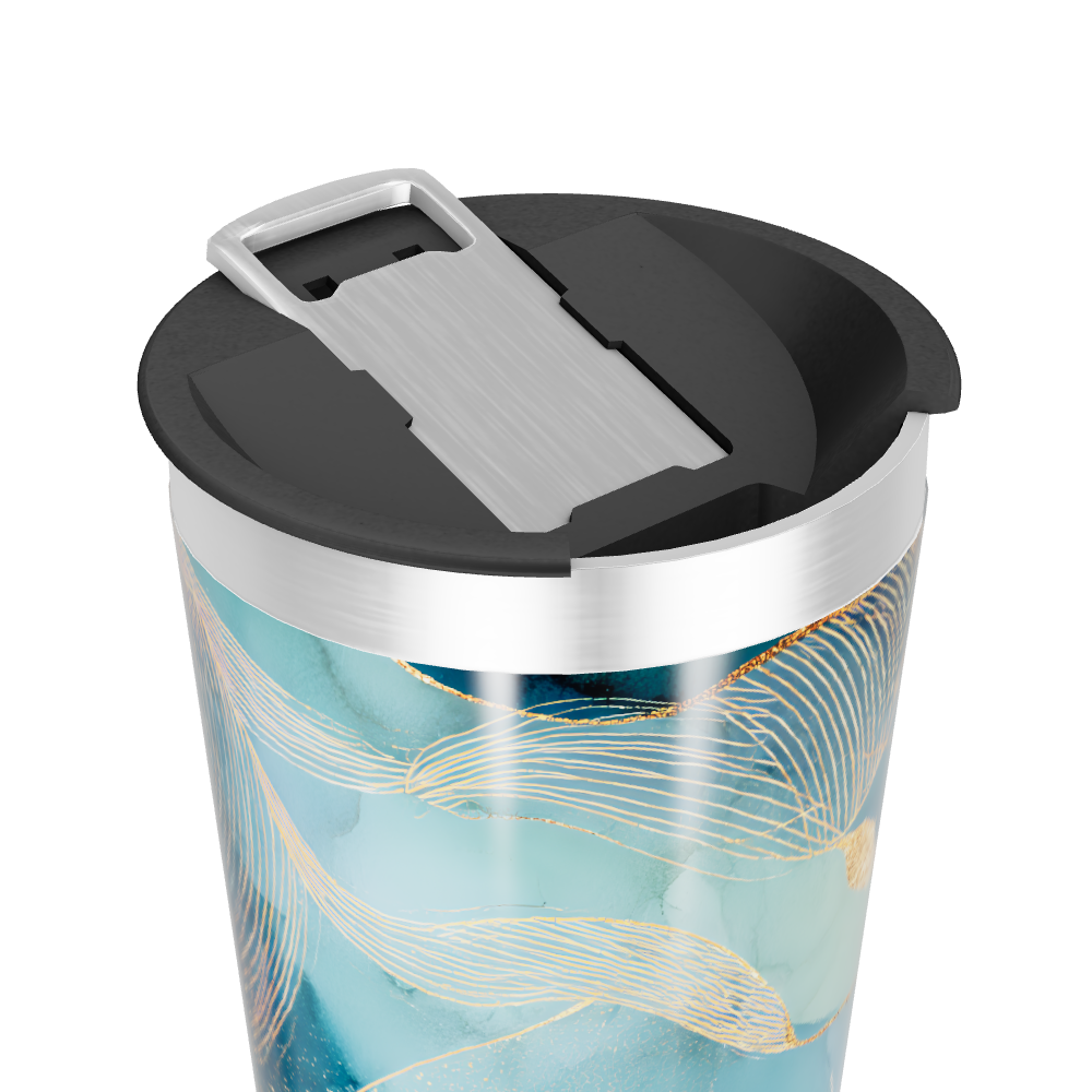 Copo Térmico - Azul Abstrato Aço Inox