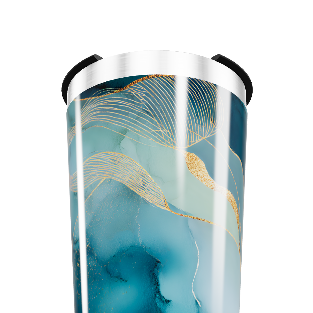 Copo Térmico - Azul Abstrato Aço Inox