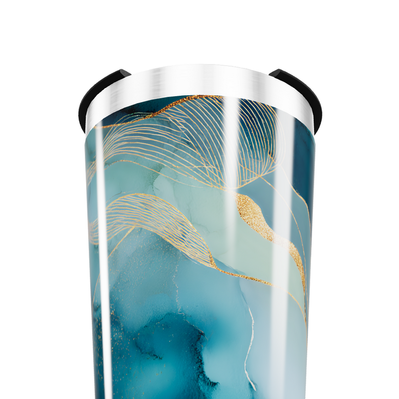 Copo Térmico - Azul Abstrato Aço Inox