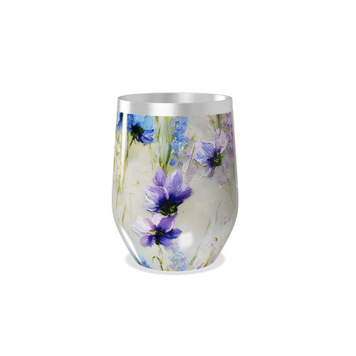 Copo Térmico Slim - Flores Roxas em Aço
