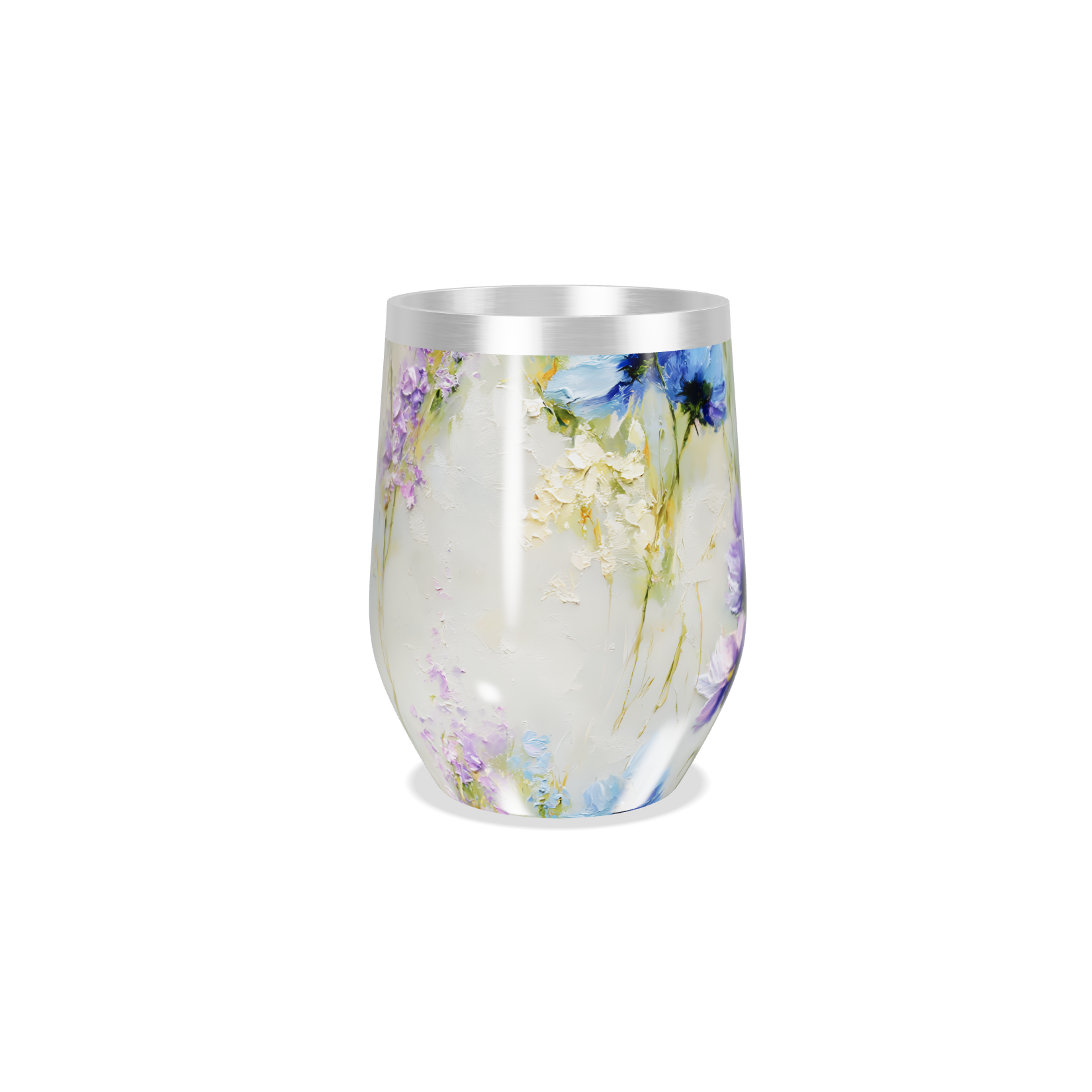 Copo Térmico Slim - Flores Roxas em Aço