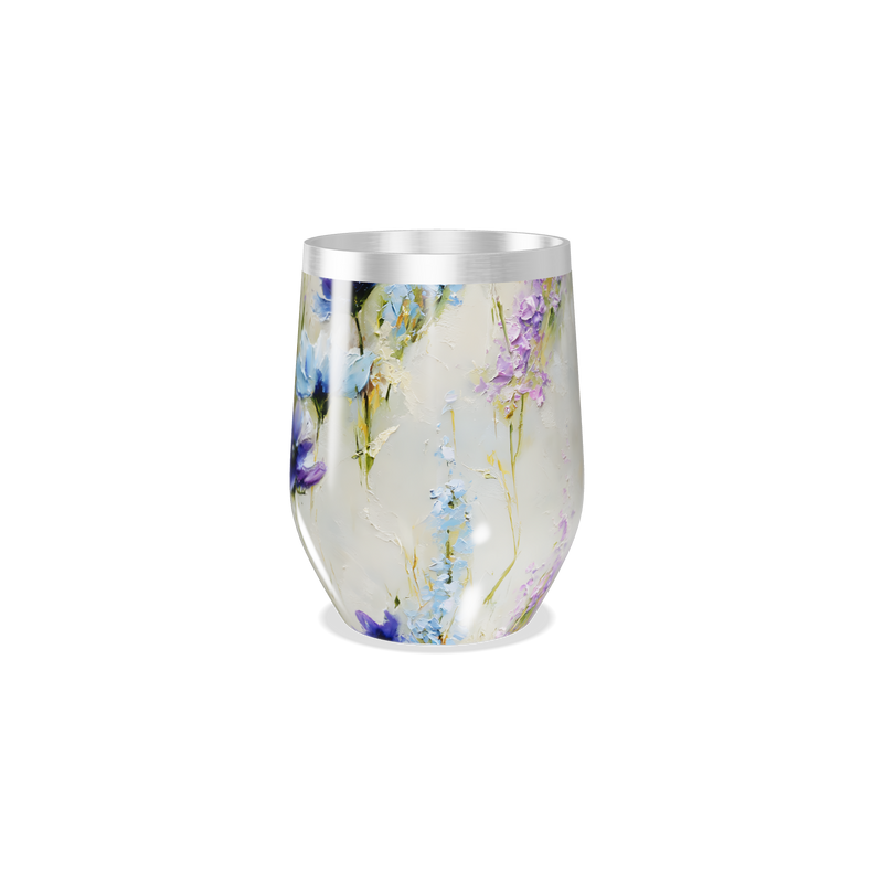 Copo Térmico Slim - Flores Roxas em Aço