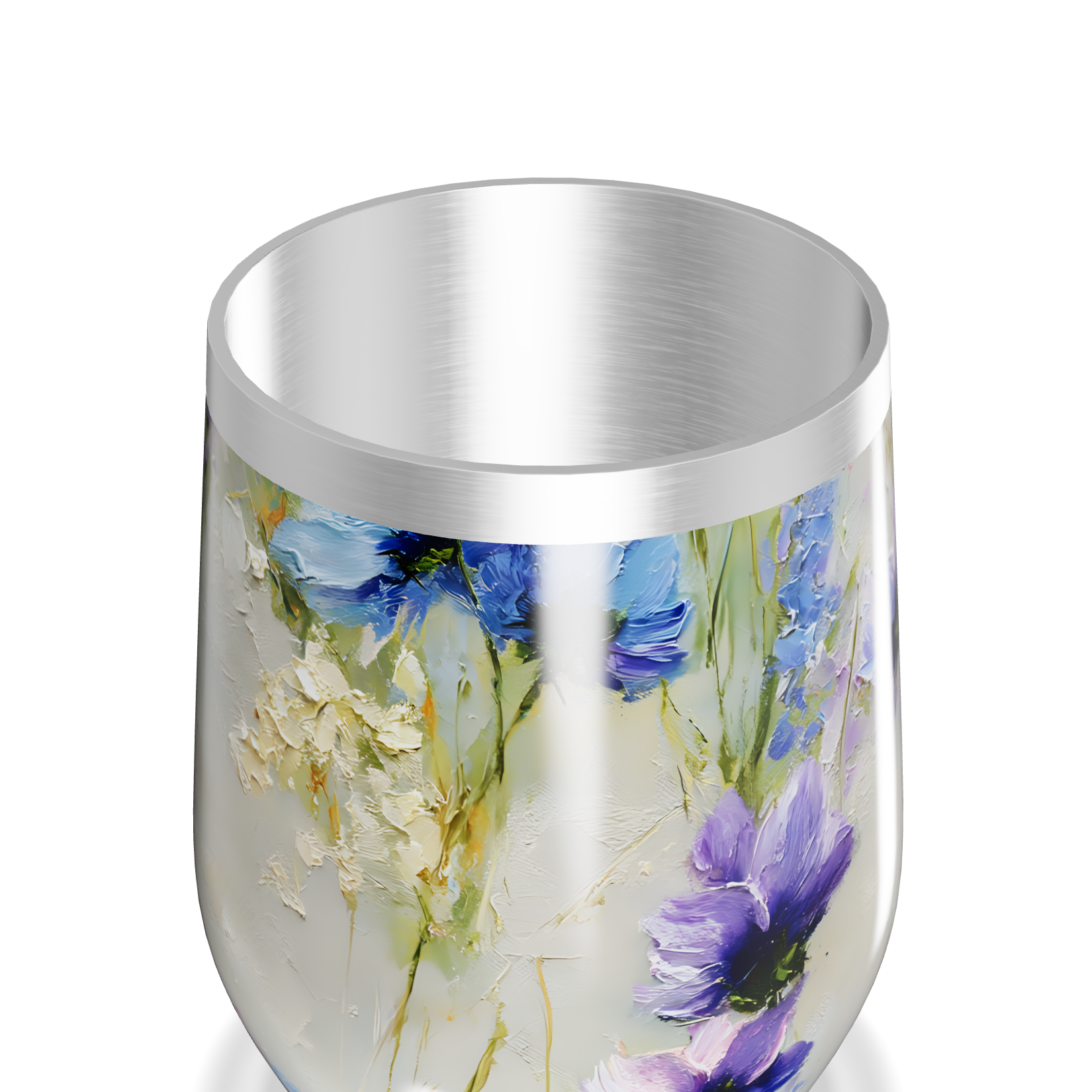 Copo Térmico Slim - Flores Roxas em Aço