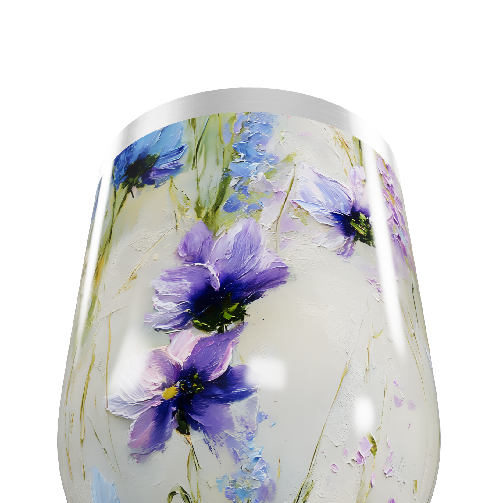 Copo Térmico Slim - Flores Roxas em Aço