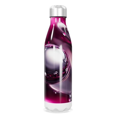 Garrafa Inox - Rosa com Estampa Abstrata