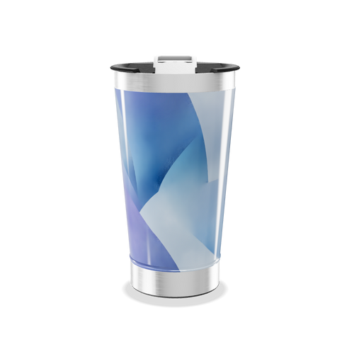 Copo Térmico - Azul com Estampa Geométrica