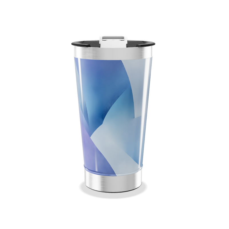 Copo Térmico - Azul com Estampa Geométrica