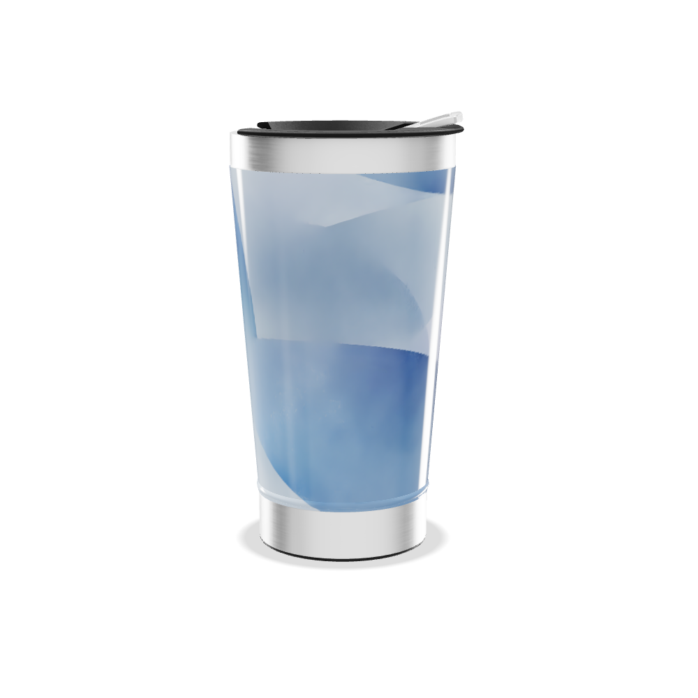 Copo Térmico - Azul com Estampa Geométrica