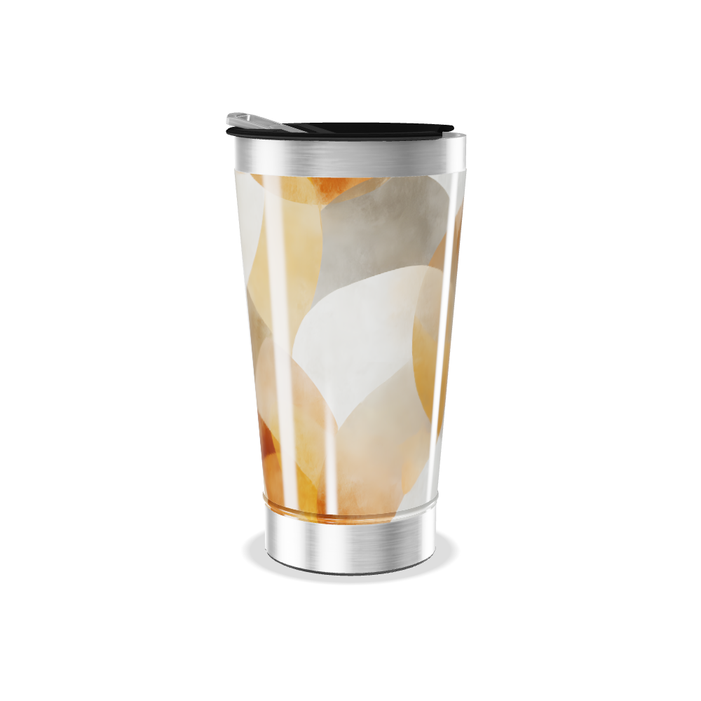 Copo Térmico - Estampa Abstrata Laranja