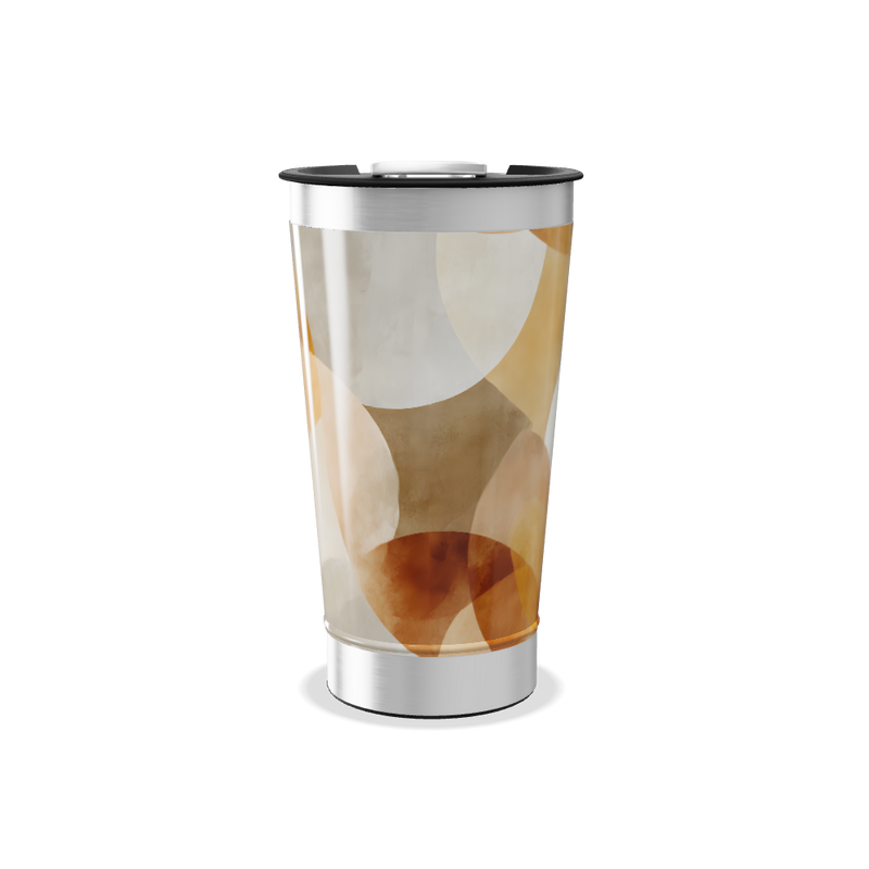 Copo Térmico - Estampa Abstrata Laranja