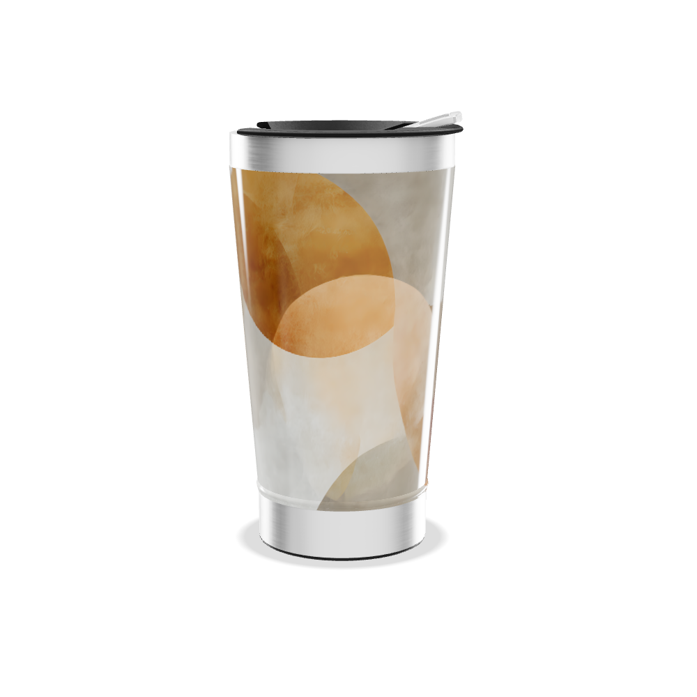 Copo Térmico - Estampa Abstrata Laranja