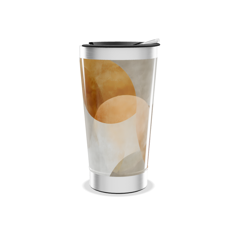 Copo Térmico - Estampa Abstrata Laranja