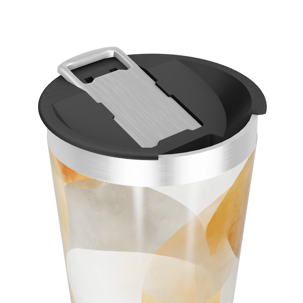 Copo Térmico - Estampa Abstrata Laranja