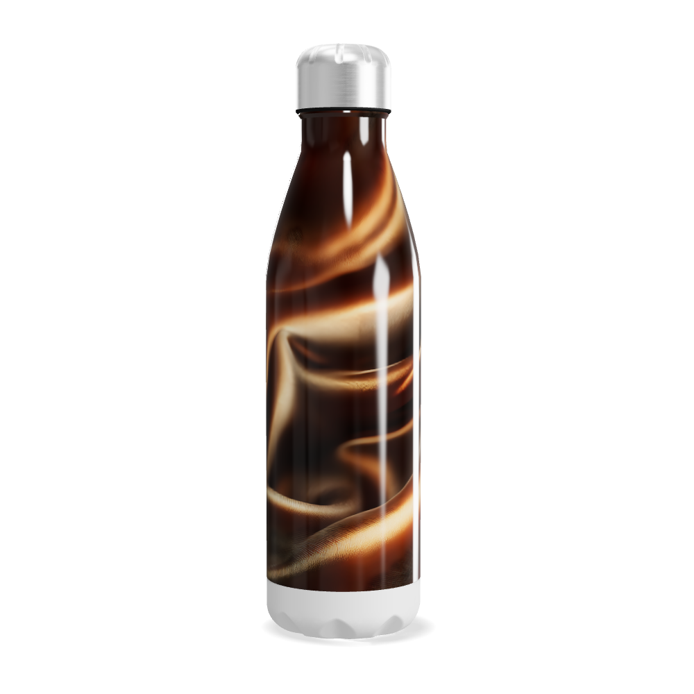 Garrafa Inox - Marrom com Estampa Ondulada