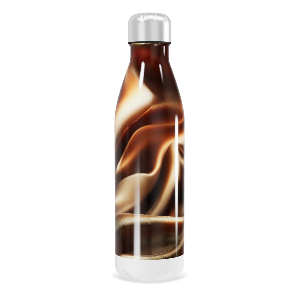 Garrafa Inox - Marrom com Estampa Ondulada