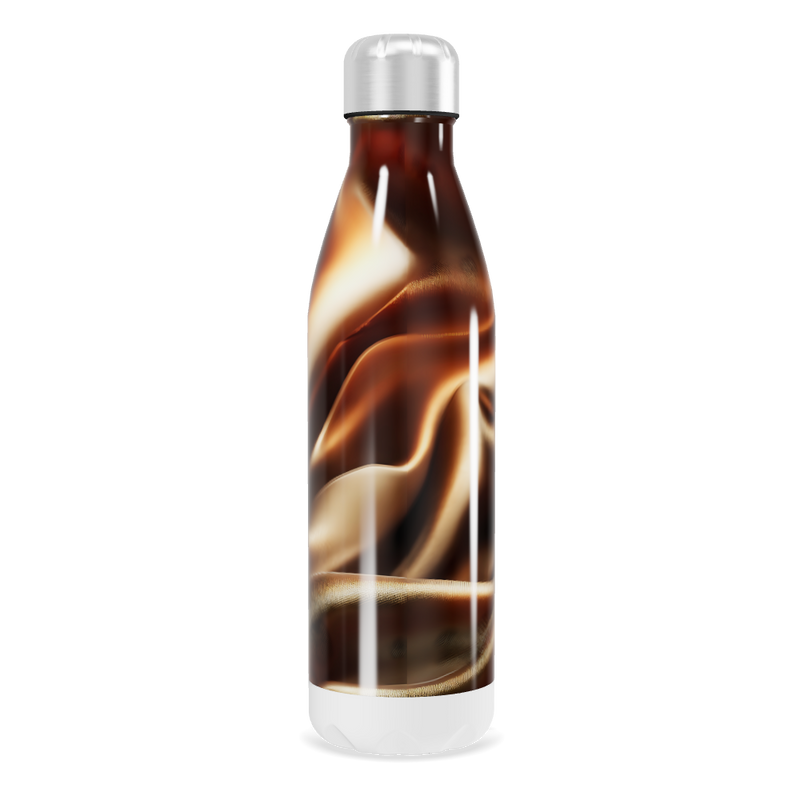 Garrafa Inox - Marrom com Estampa Ondulada