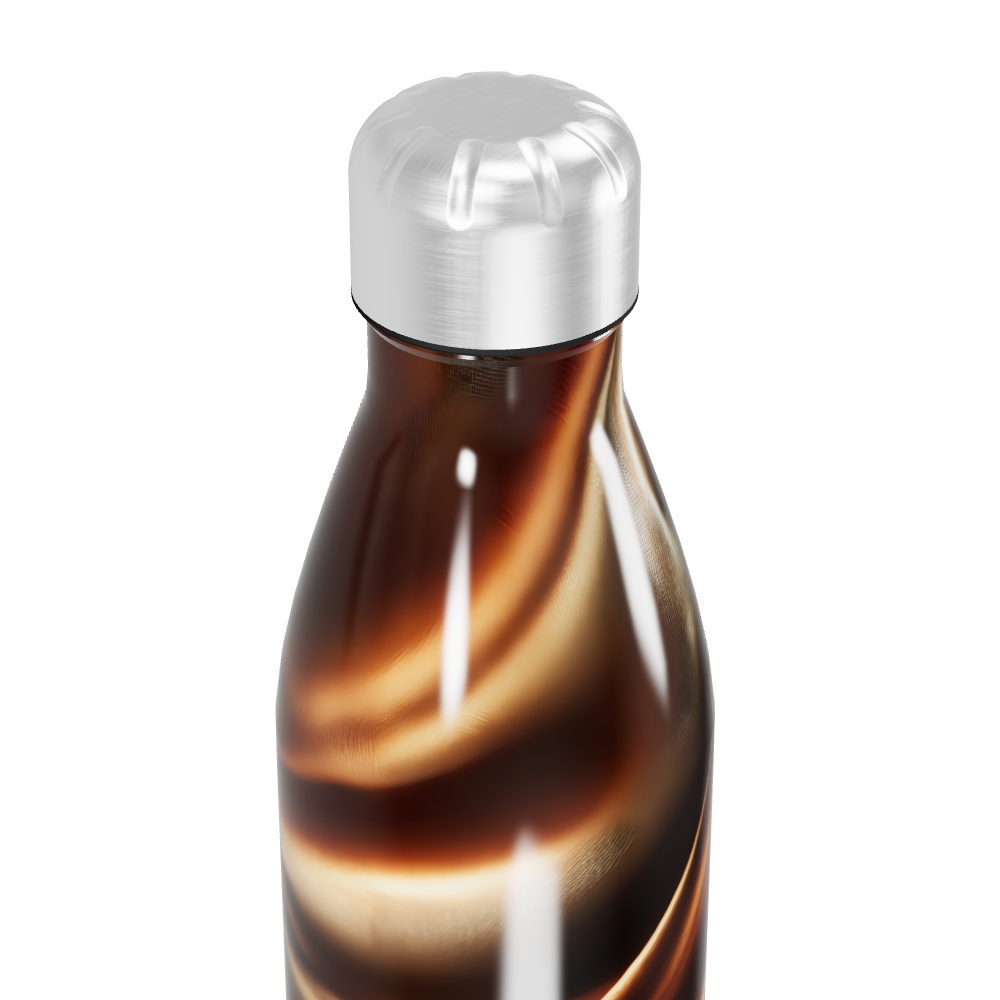 Garrafa Inox - Marrom com Estampa Ondulada