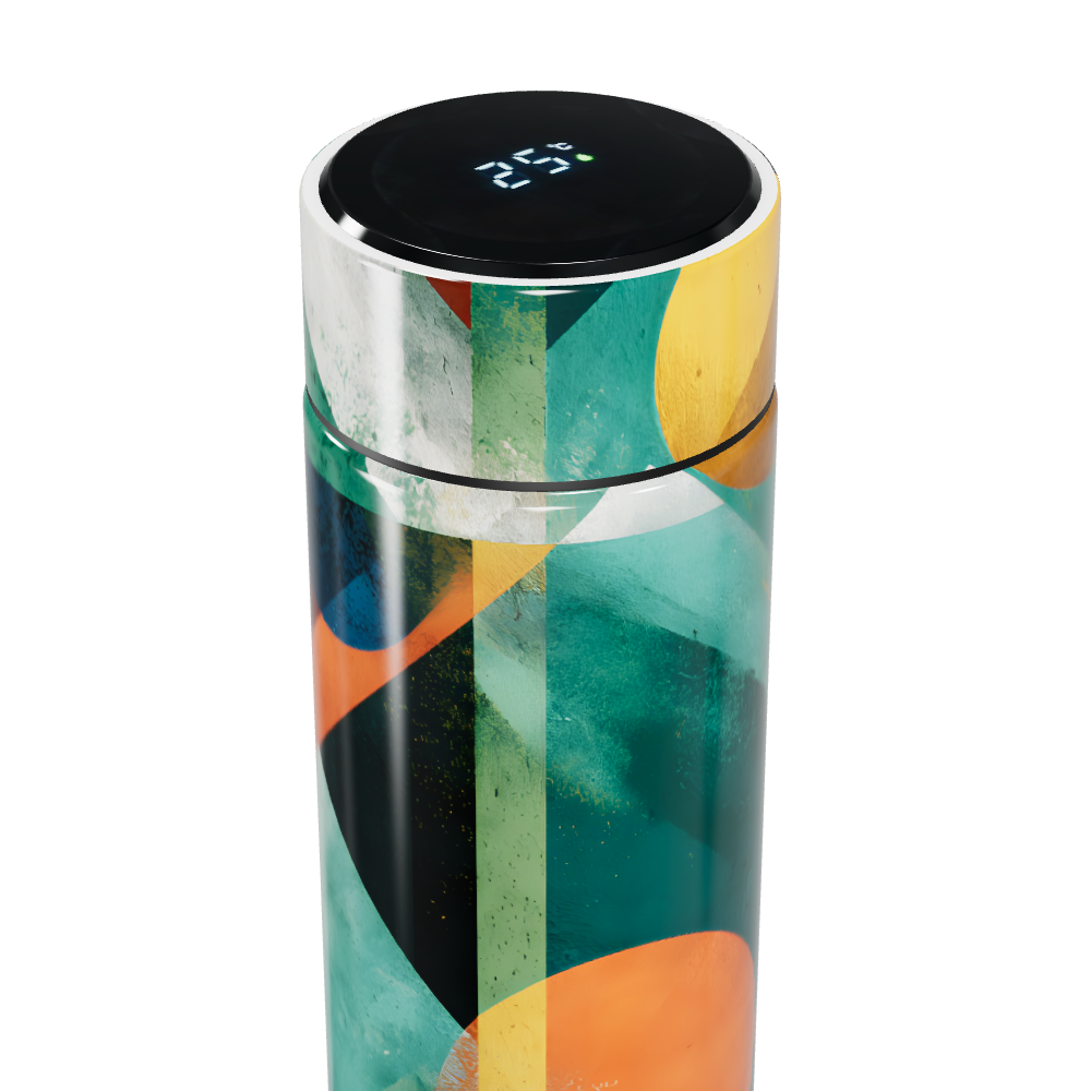 Garrafa Térmica Touch - Estampa Colorida Abstrata