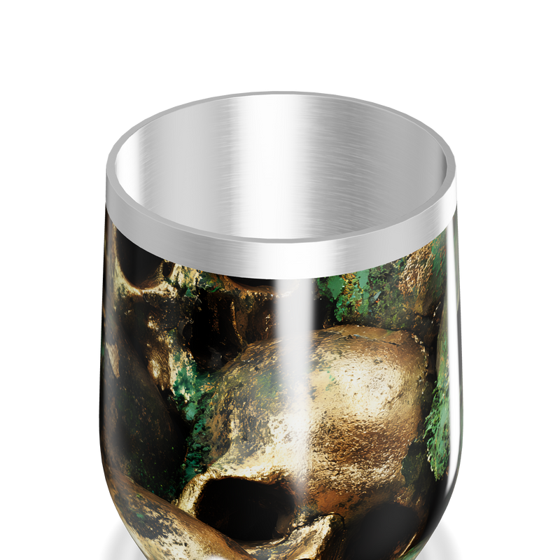 Copo Térmico Slim - Caveiras Douradas e Verdes