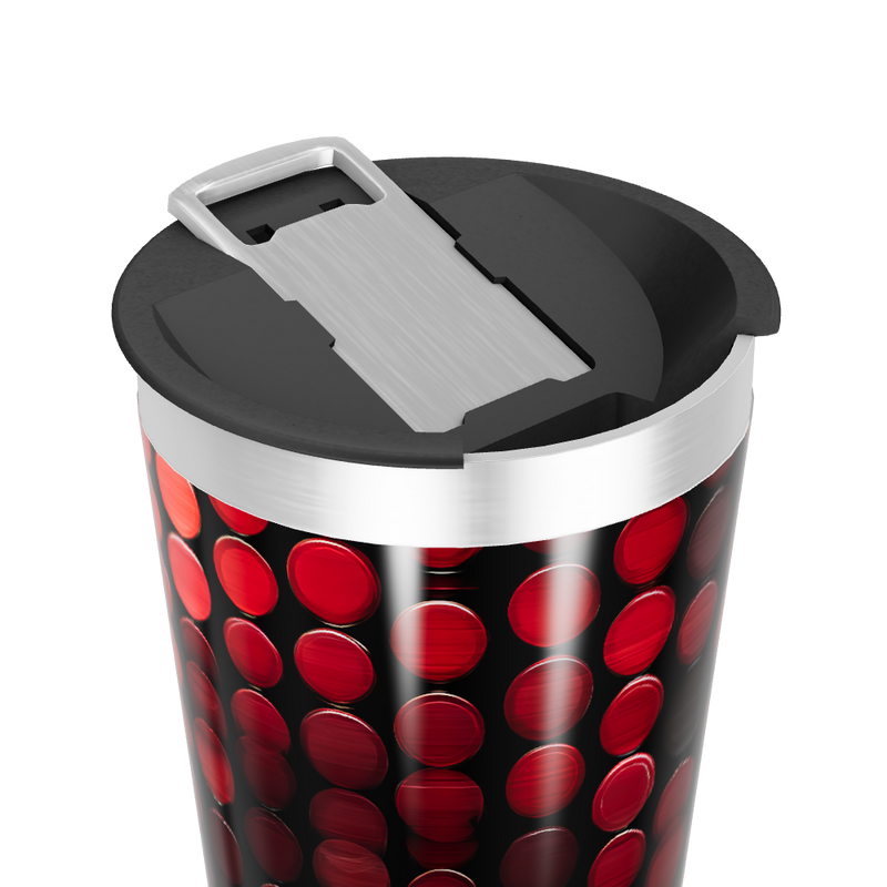 Copo Térmico - Vermelho com Bolinhas