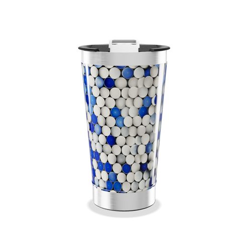 Copo Térmico - Azul e Branco com Bolinhas