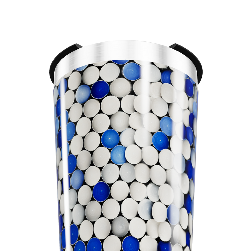 Copo Térmico - Azul e Branco com Bolinhas