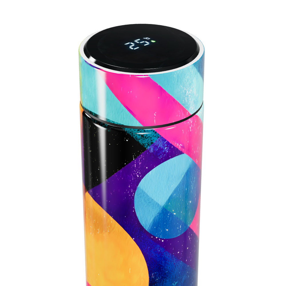 Garrafa Térmica Touch - Estampa Abstrata Colorida