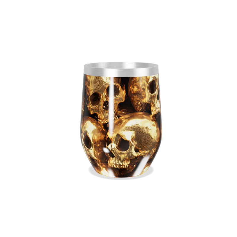 Copo Térmico Slim - Caveiras Douradas