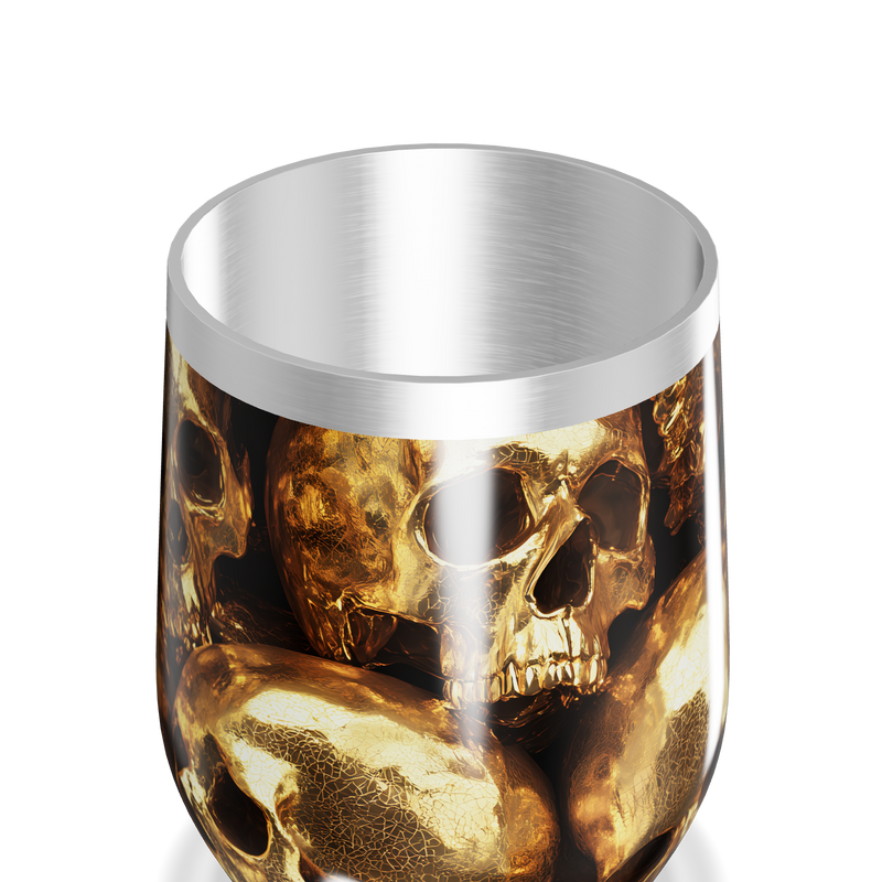 Copo Térmico Slim - Caveiras Douradas