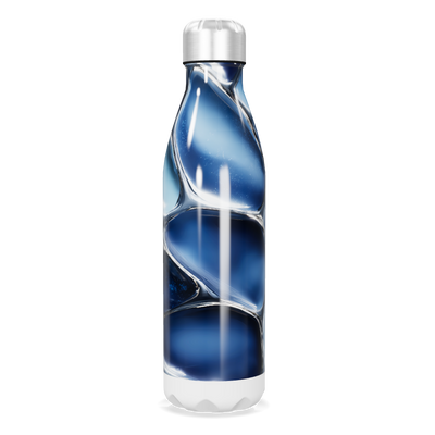 Garrafa Inox - Azul com Design Espiral