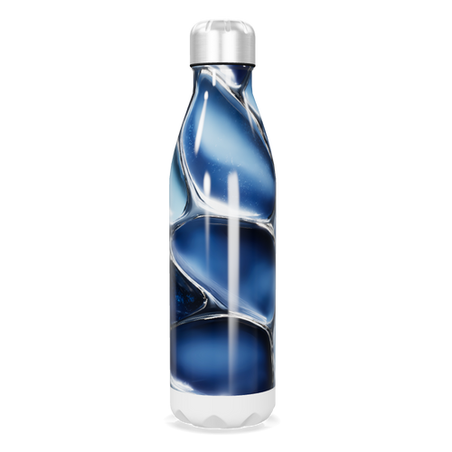 Garrafa Inox - Azul com Design Espiral