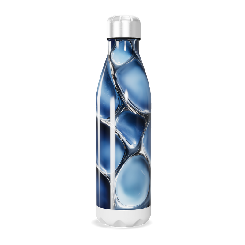 Garrafa Inox - Azul com Design Espiral