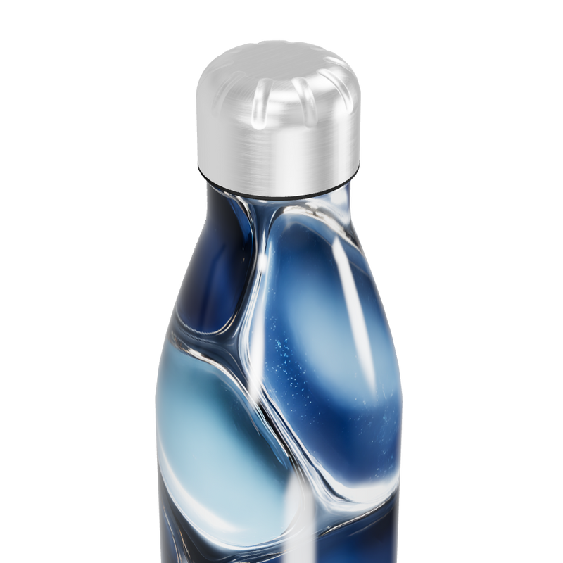 Garrafa Inox - Azul com Design Espiral