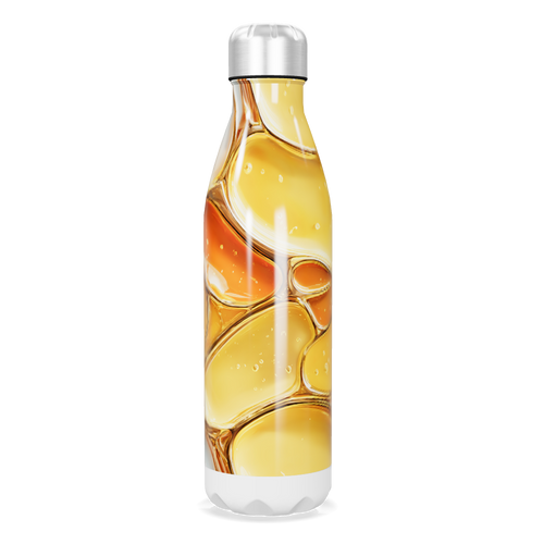 Garrafa Inox - Design Abstrato Amarelo
