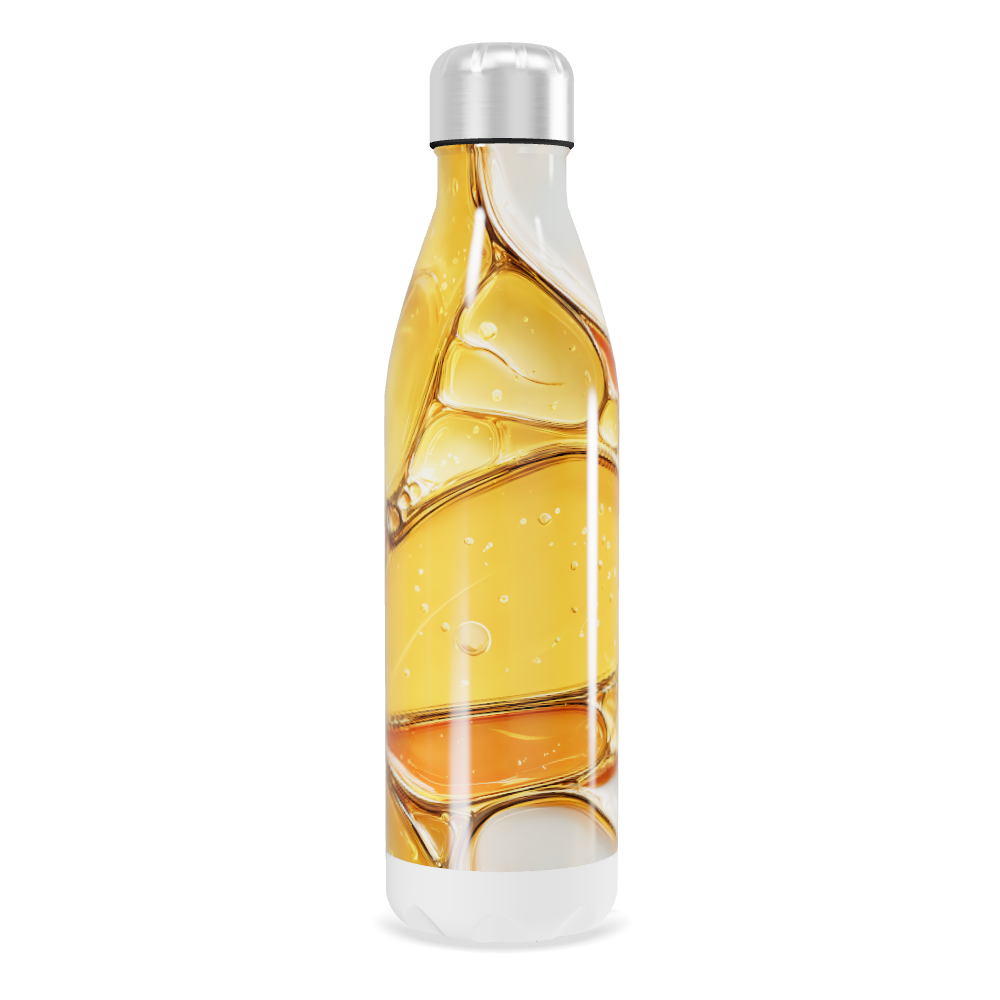 Garrafa Inox - Design Abstrato Amarelo