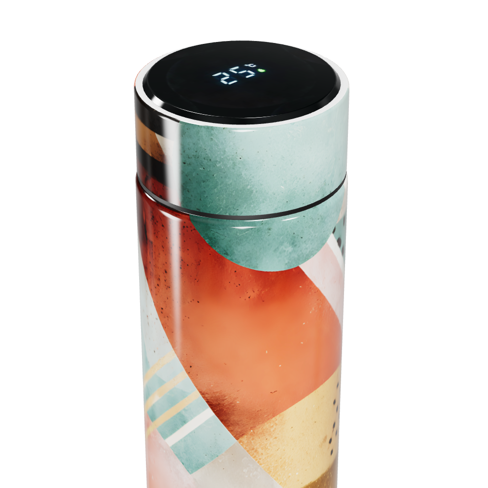 Garrafa Térmica Touch - Estampa Colorida Abstrata