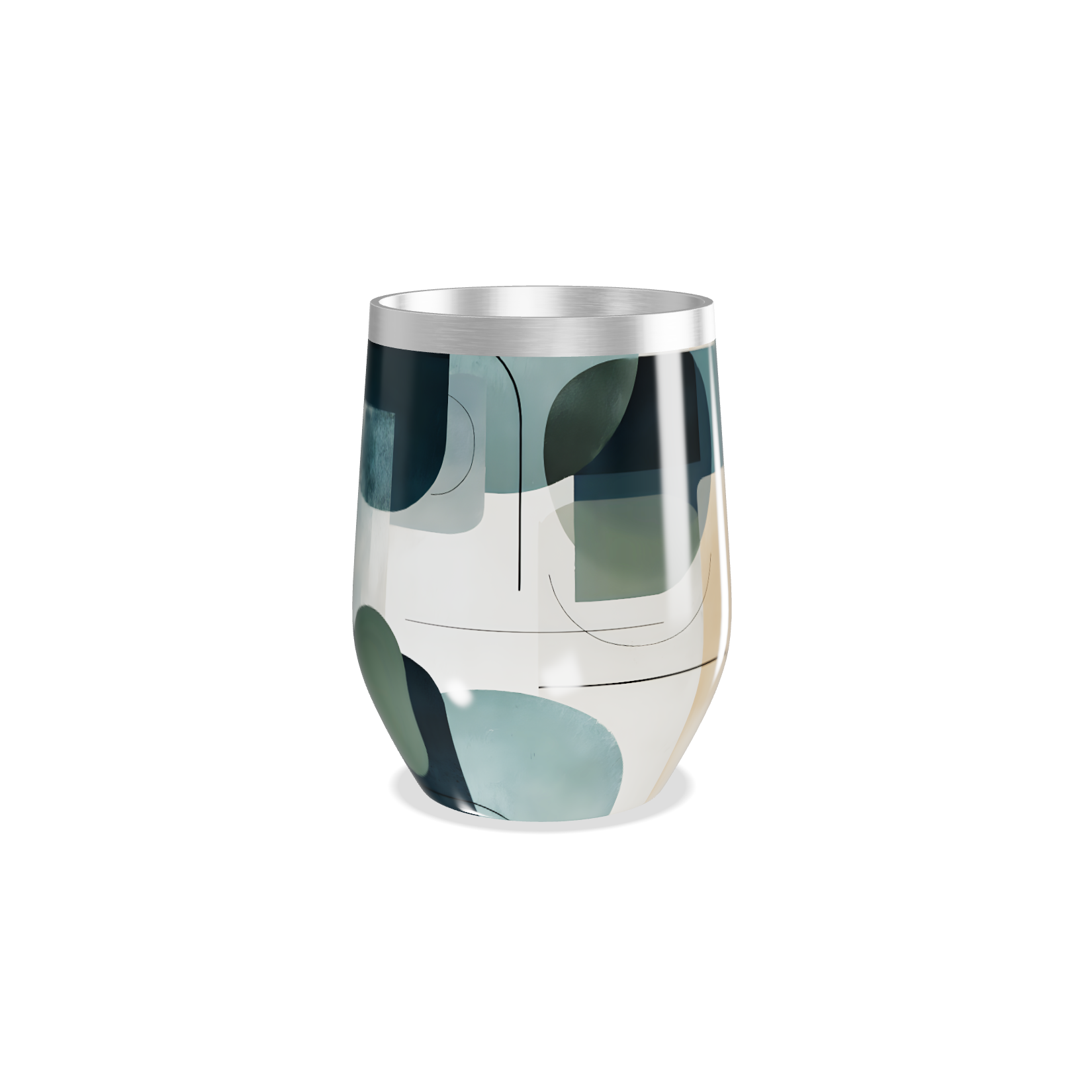 Copo Térmico Slim - Estampa Geométrica Azul