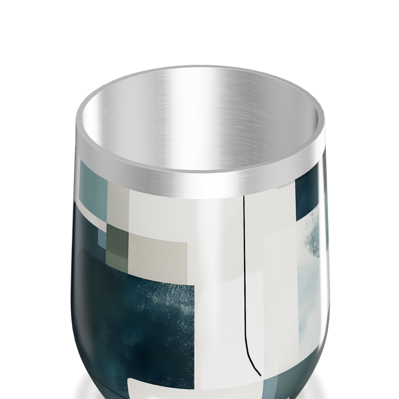 Copo Térmico Slim - Estampa Geométrica Azul