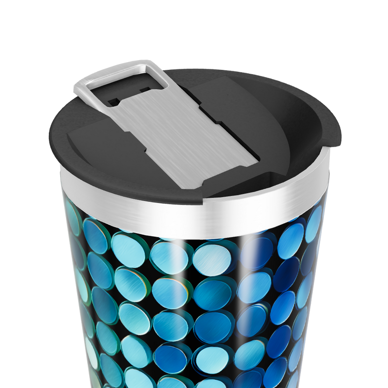 Copo Térmico - Azul com Bolinhas