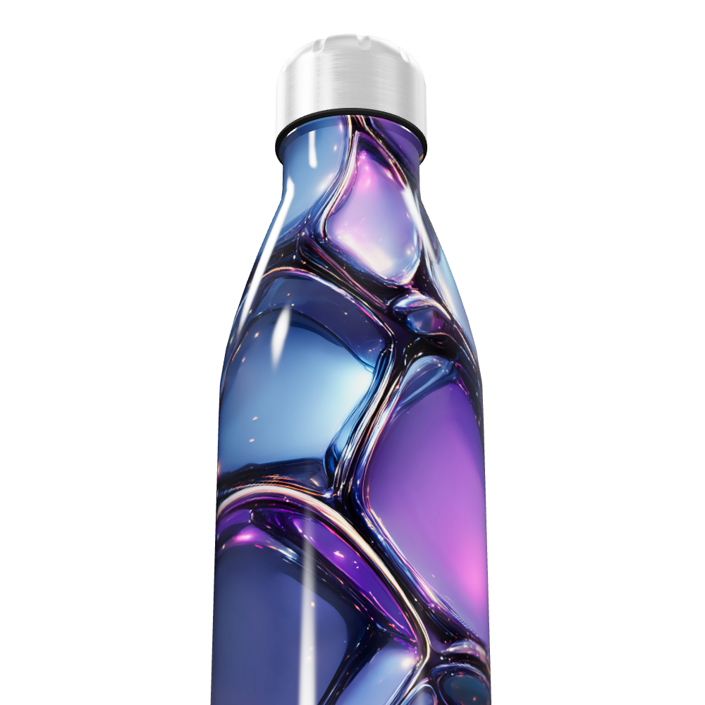 Garrafa Inox - Estampa Futurista Azul